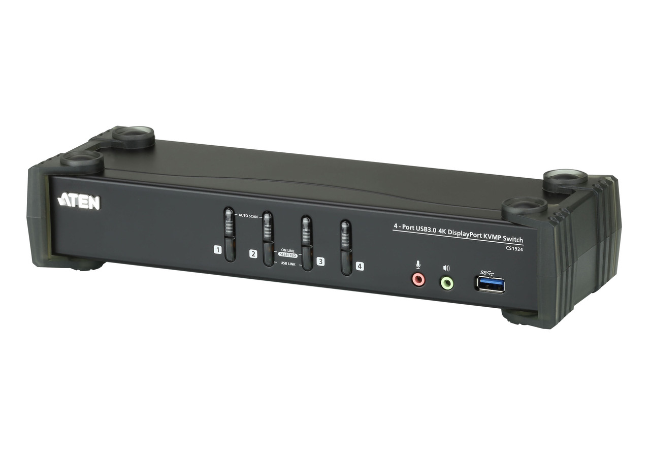 4-портовый, USB 3.0, DisplayPort, KVMP™-коммутатор с поддержкой 4K (кабели в комплекте) CS1924 ATEN