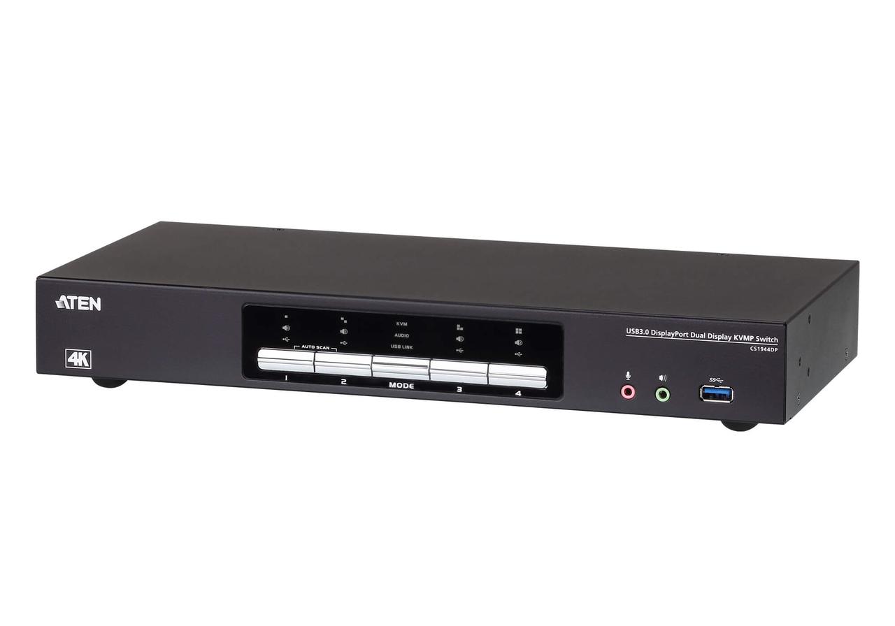 4-портовый, USB 3.0, DisplayPort, KVMP -переключатель с поддержкой 4K CS1944DP ATEN - фото 1 - id-p108101148