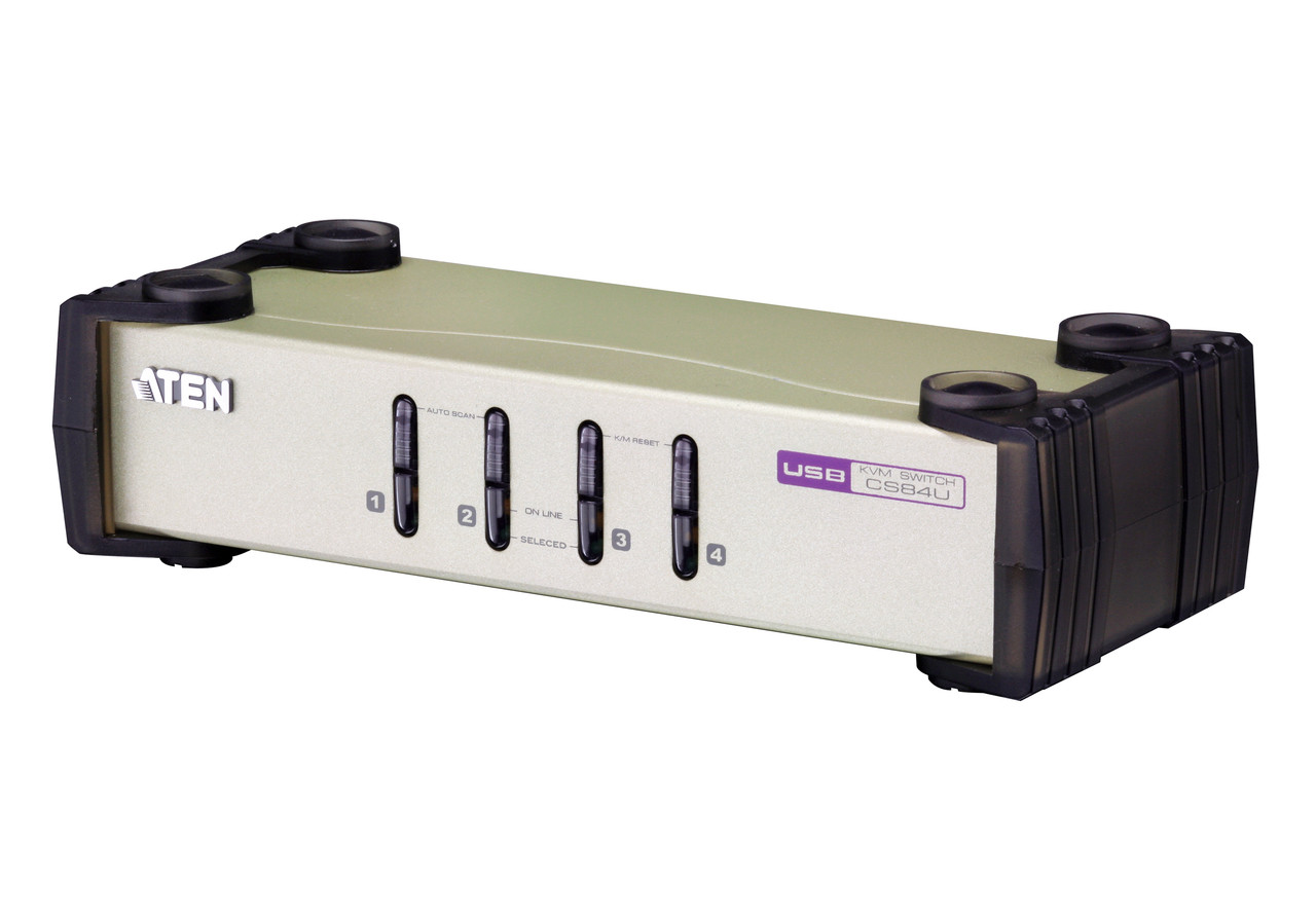 4-портовый, USB, VGA, КВМ-переключатель   CS84U ATEN, фото 1