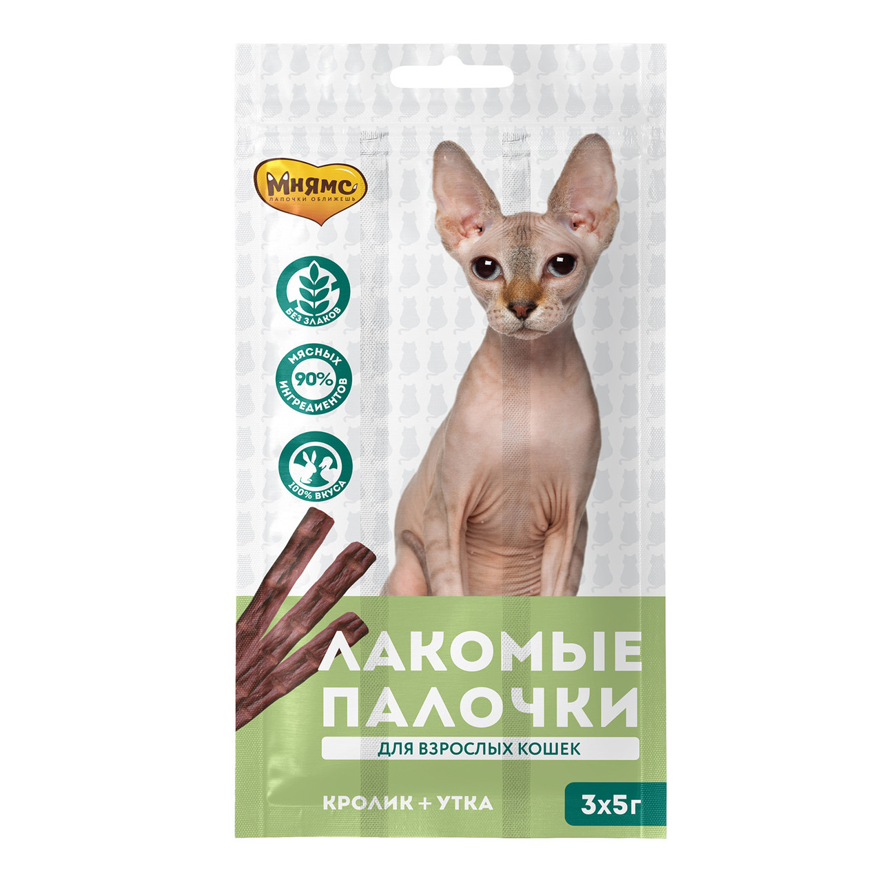 Мнямс Палочки для кошек Утка/Кролик