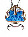 Подвесное кресло кокон из ротанга садовые качели коричневый, фото 2