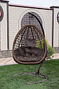 Подвесное кресло кокон из ротанга садовые качели коричневый Elite, фото 2