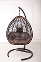 Подвесное кресло кокон из ротанга садовые качели коричневый Elite, фото 4