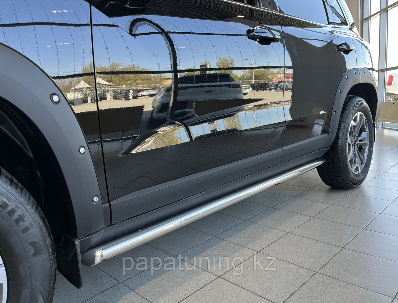 Защита штатного порога труба d60 Папа Тюнинг для Haval Dargo X 2023-
