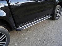Пороги алюминиевые "Slim Line Silver" 1920 мм ТСС для Mercedes-Benz X-Class 2018-
