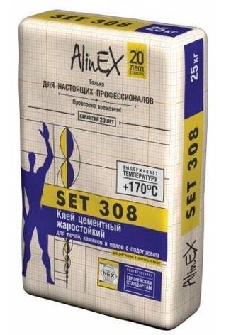 Плиточный клей СЭТ SET 308 (Alinex) 25кг. клей жаростойкий, фото 2