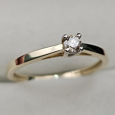 Золотое кольцо с бриллиантами ж/з 0,104 Ct VS2/K  VG 16.5 р