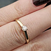 Золотое кольцо с бриллиантами ж/з  0,15ct VVS2/J ,VG ,16.5, фото 10