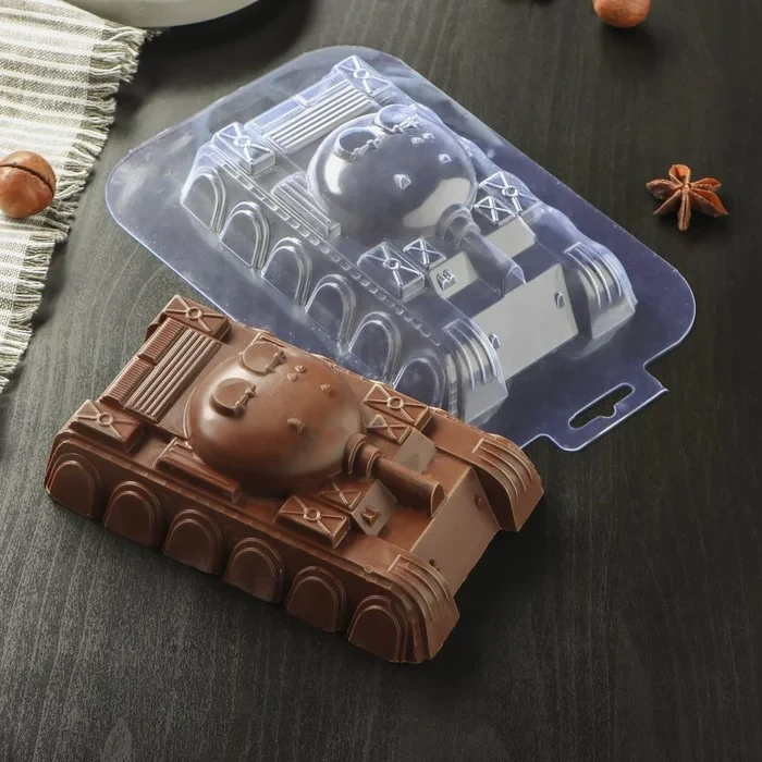 Форма для шоколада и конфет «Танк большой», цвет прозрачный - фото 1 - id-p108108982