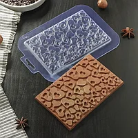 Форма для шоколада и конфет плитка с сердечками