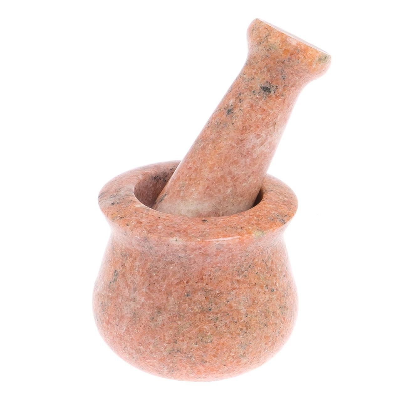 Каменная ступка с пестиком из розового мрамора 126032 - фото 1 - id-p108110015