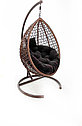 Подвесное кресло кокон из ротанга качели коричневый черный Couple, фото 2