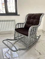 Садовые кресла качалка стулья ротанговая мебель Avangard серый коричневый