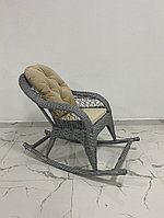 Садовые кресла качалка стулья ротанговая мебель Izabella серый