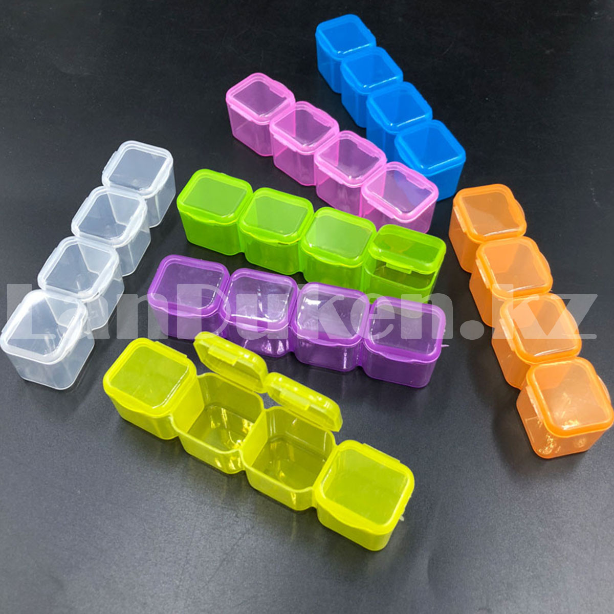 Органайзер для мелочей с 28 ячейками бокс пластиковый прозрачный разноцветный (таблетница) - фото 5 - id-p108115515