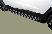 Пороги алюминиевые "Slim Line Silver" 1720 мм ТСС для JAC JS4 2022-