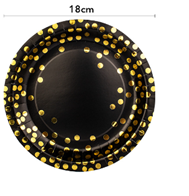 Набор тарелок с тиснением "Черное золото" 18см, 10шт, бумага - фото 1 - id-p108119928
