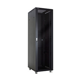 LinkBasic NCE 42U 600*600*2000, Шкаф серверный,  цвет чёрный, передняя дверь стеклянная (тонированная)