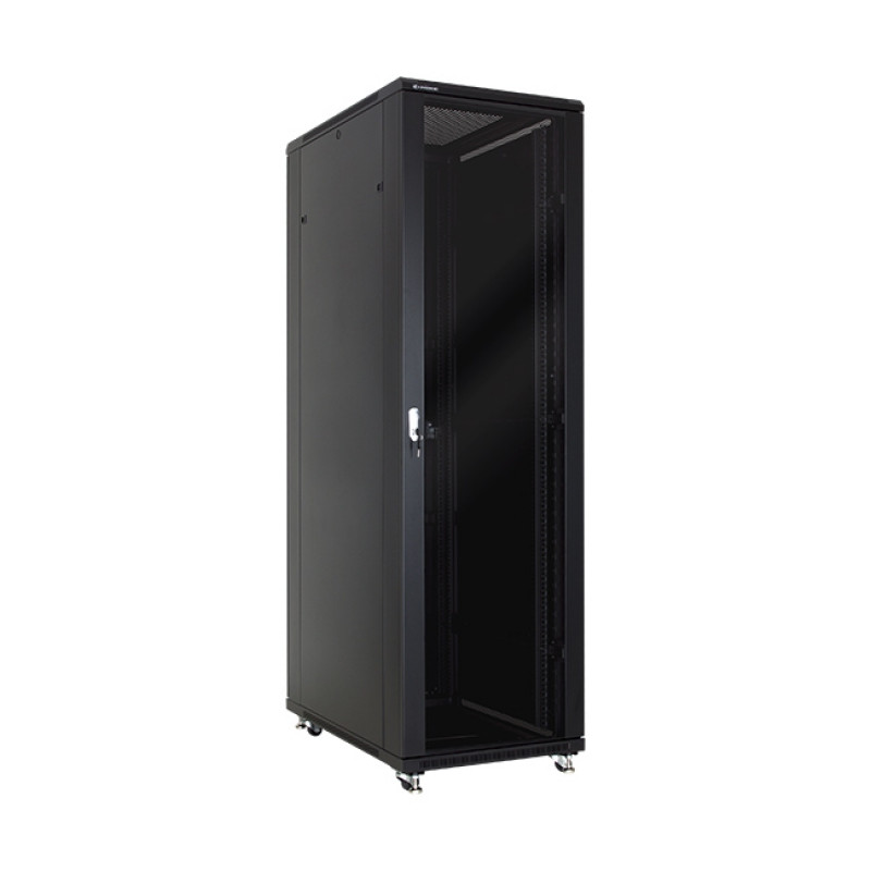 LinkBasic NCE 42U 600*800*2000, Шкаф серверный, цвет чёрный, передняя дверь стеклянная (тонированная) - фото 1 - id-p108120051