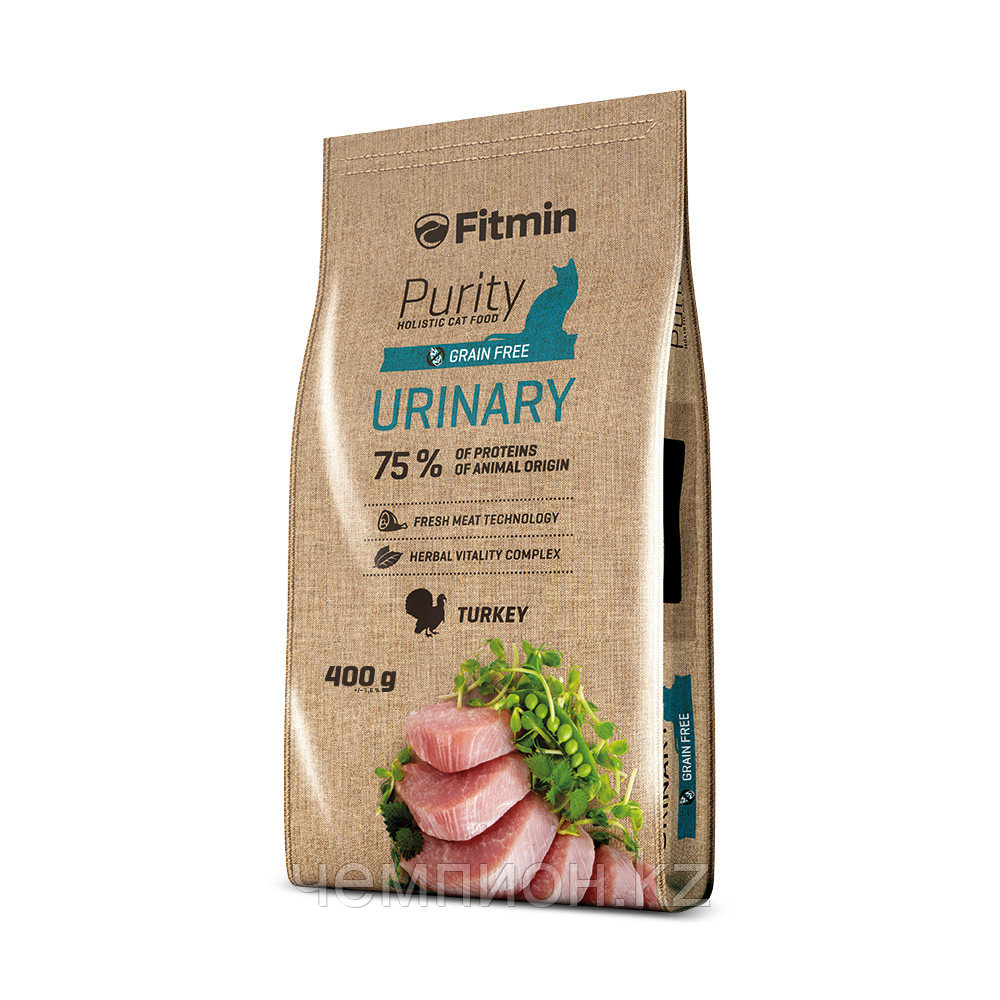 13692 Fitmin cat Purity Urinary, беззерновой корм уринари для взрослых кошек и котов, уп.400 гр