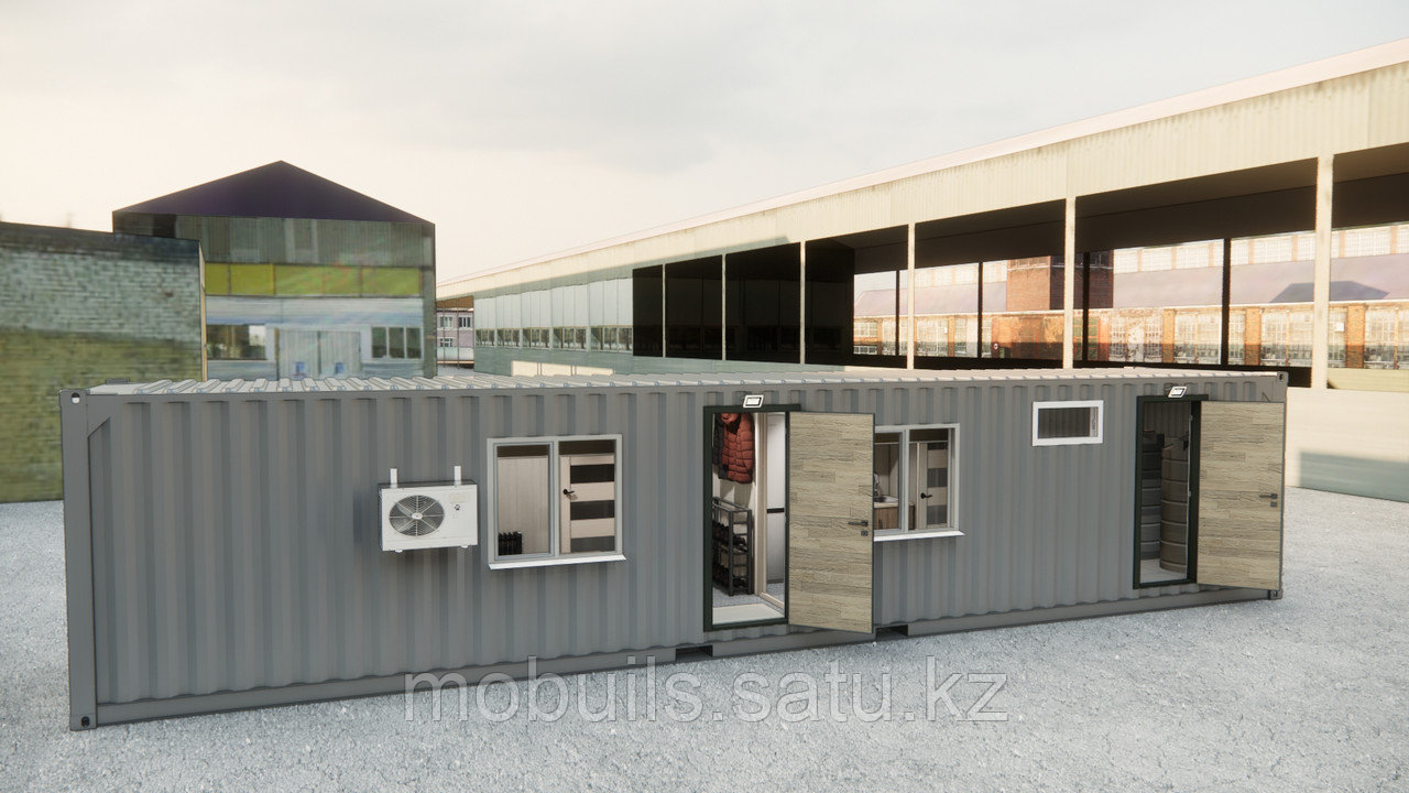 Улучшенный, жилой контейнер для 4 сотрудников со встроенной кухней, санузлом, душевой, техническим отсеком - фото 3 - id-p108123965
