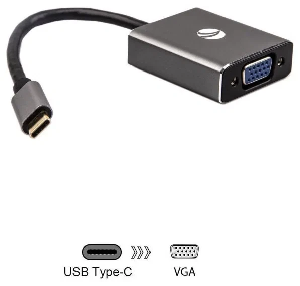 Переходник видеоконвертер активный USB3.1 type C M на VGA F 15см