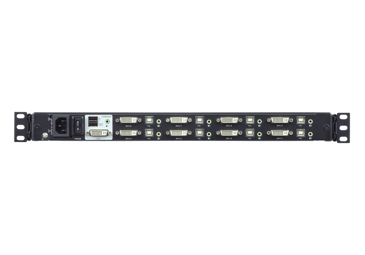8-портовый КВМ-коммутатор с широкоэкранным 17.3 " ЖК-дисплеем и интерфейсом DVI CL6708MW ATEN - фото 3 - id-p108124829