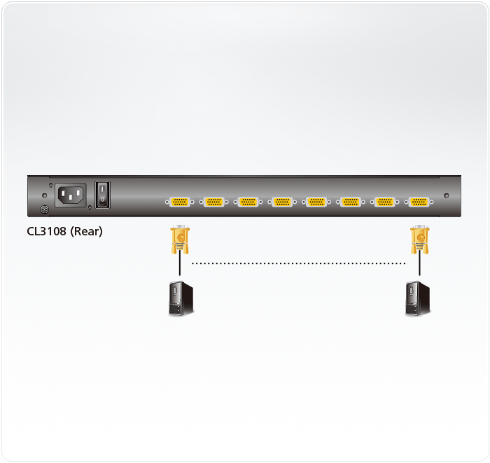 8-портовый КВМ-, Single Rail, 18.5-дюймовым ЖК-дисплеем, PS/2-USB, VGA CL3108NX ATEN - фото 3 - id-p108125080