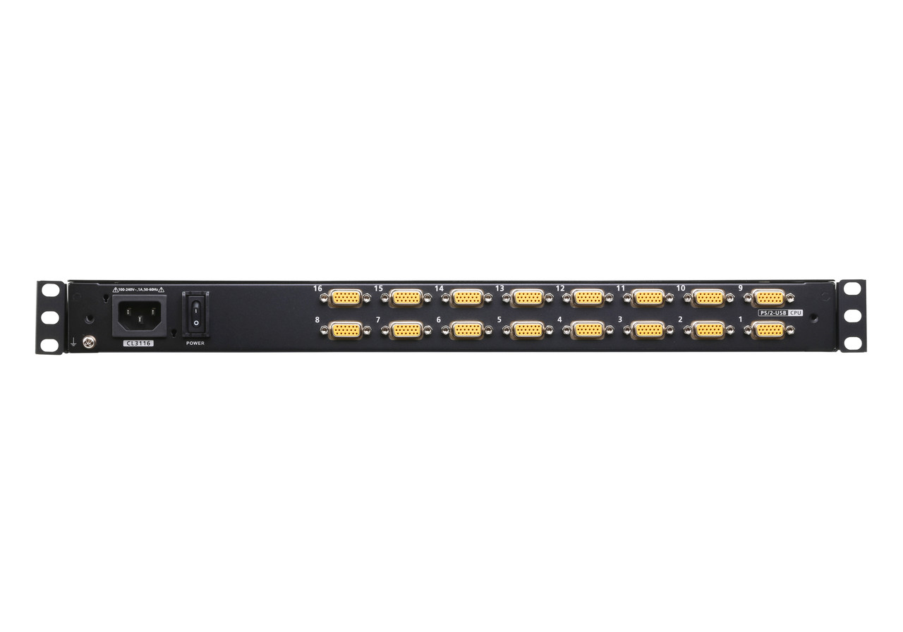 16-портовый КВМ, Single Rail, с широкоэкранным 18.5-дюймовым ЖК-дисплеем, PS/2-USB, VGA CL3116NX ATEN - фото 3 - id-p108125275