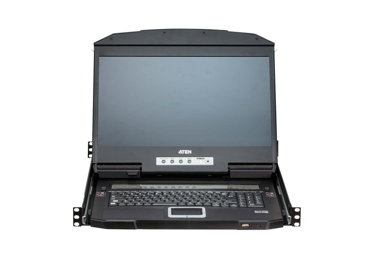 4-портовый Dual Rail KVM- USB, HDMI, широкоэкранным 18,5"ЖК-дисплеем функцией Mult CL3884NW ATEN - фото 2 - id-p108125429