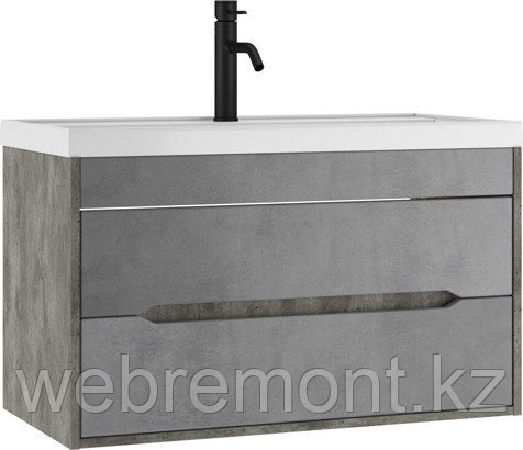 Тумба подвесная  с умывальником  "Bazis 90" Loft В2 Бетон Домино