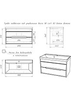 Тумба подвесная с умывальником "Bazis 90" Loft В2 Бетон Домино, фото 5