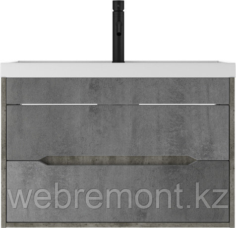 Тумба подвесная  с умывальником  "Bazis 80" Loft В2 Бетон Домино