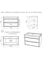 Тумба подвесная  с умывальником  "Bazis 80" Loft В2 Бетон Домино, фото 5