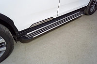 Пороги алюминиевые "Slim Line Silver" 1820 мм ТСС для Gac GS8 2.0T 4WD 2021-2023