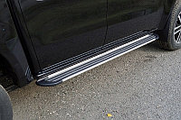 Пороги алюминиевые "Slim Line Silver" 1920 мм ТСС для Dongfeng DF6 2.3D Luxury 2022-