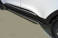 Пороги алюминиевые "Slim Line Silver" 1720 мм ТСС для Chery Tiggo 4 pro 2022-