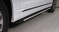 Пороги алюминиевые ''Slim line Silver'' 2020 мм ТСС для Audi Q8 2019-