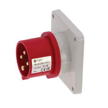 Вилка встраиваемая CA813 INPIN 16A/400V/3P+E/IP44 фланец 86x86