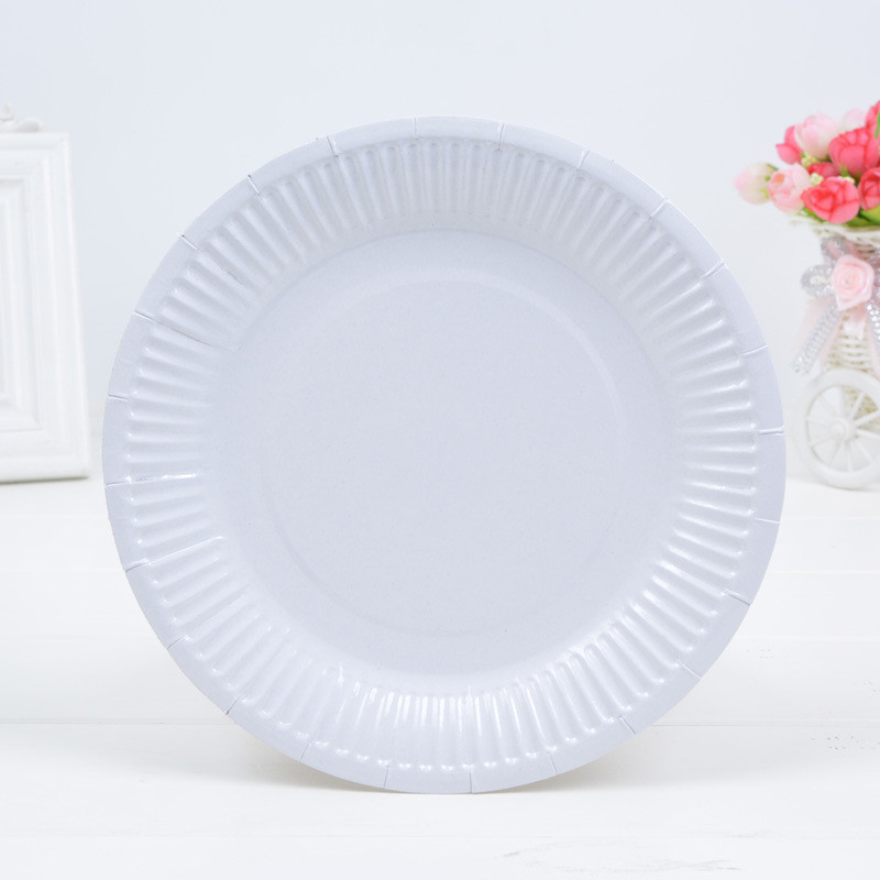 Набор тарелок "Полноцветные" 18см, 10шт, бумага Белый - фото 1 - id-p108131312