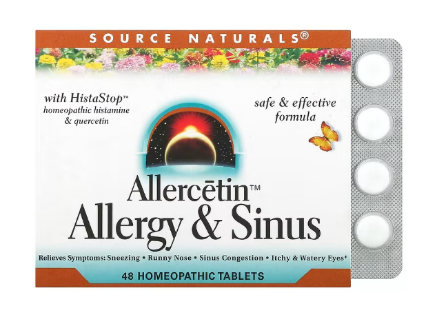 Source Naturals, Allercetin, средство от аллергии и заложенности носа, 48 таблеток