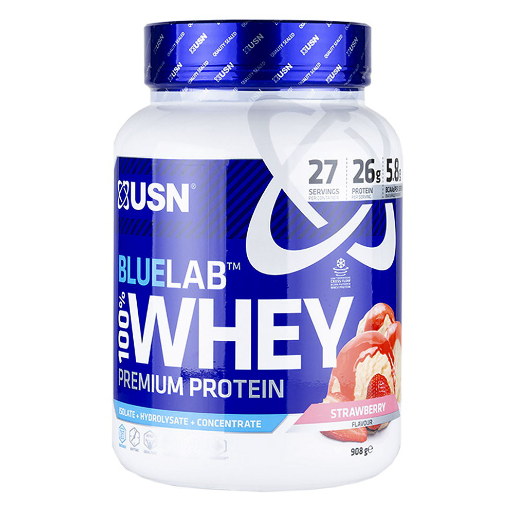 Протеин BlueLab 100% Whey, 908 g, USN Strawberry - фото 1 - id-p106026814