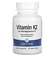 Lake avenue nutrition витамин К2 в виде менахинона-7, 50мкг, 120 растительных капсул