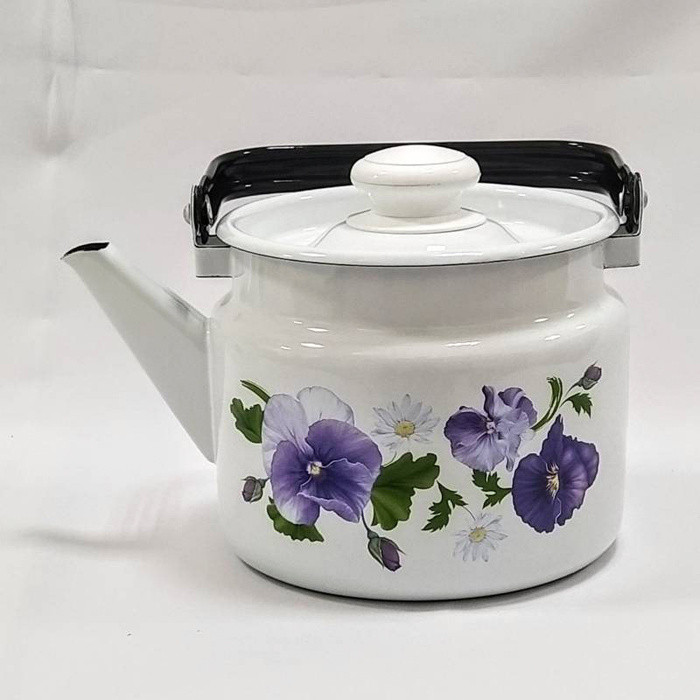 Чайник 2л "Анютины глазки" (Лысьвенские Эмали, Россия), фото 1