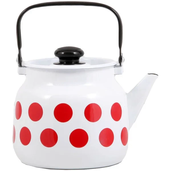 Чайник 2л "Горох красный" (Лысьвенские Эмали, Россия), фото 1