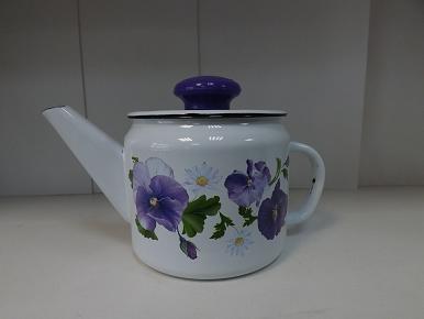 Чайник 1л "Анютины глазки" (Лысьвенские Эмали, Россия), фото 1