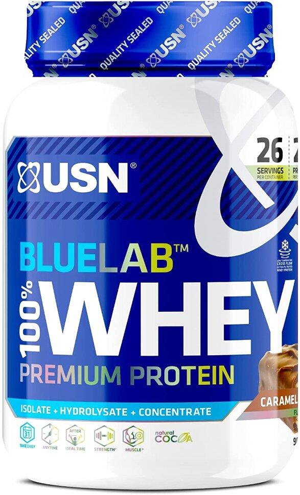 Протеин BlueLab 100% Whey, 908 g, USN Caramel chocolate - фото 1 - id-p106026811