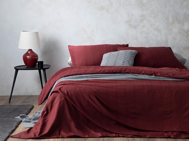 Комплект однотонного постельного белья English Home, бордовый - фото 1 - id-p108145608