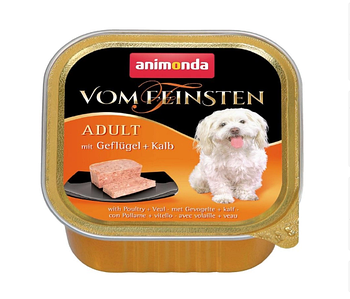 Animonda Vom Feinsten ADULT для собак с мясом домашней птицы и телятиной, 150гр
