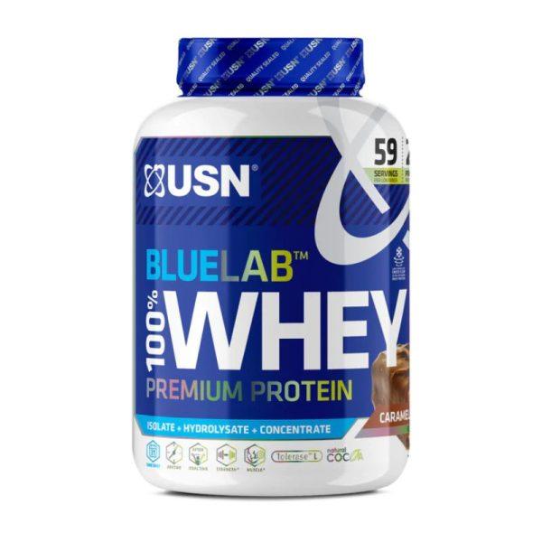 Протеин BlueLab 100% Whey, 2 kg, USN Caramel chocolate - фото 1 - id-p106027200